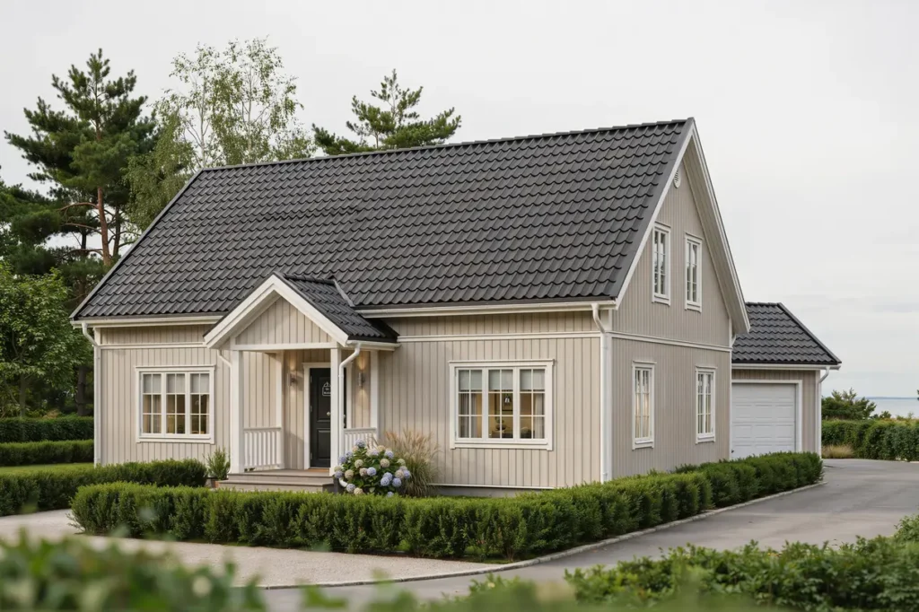 oml ggning av tegeltak p villa i h llviken