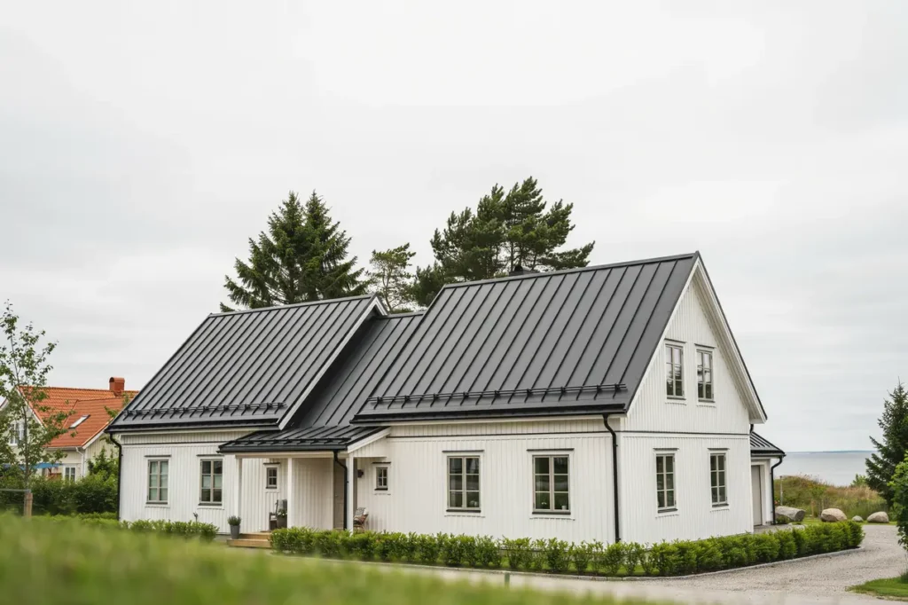 installation av takbrygga och sn rasskydd p parhus i ljunghusen h llviken